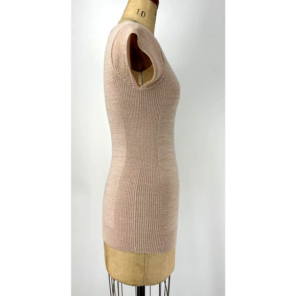 Vintage Y2K Xhilaration Pink and Gold Metallic Cap Sleeve Sweater Top M - Picture 3 of 12